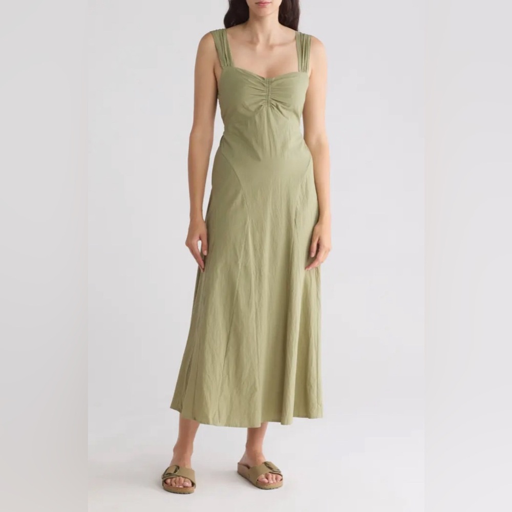 🌊 Stitchdrop Bae Shore Sleeveless Midi Dress Size Small Sea Kelp Green 🌊